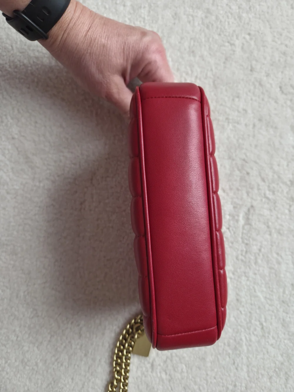Coach Quilted Leather Wristlet in Red